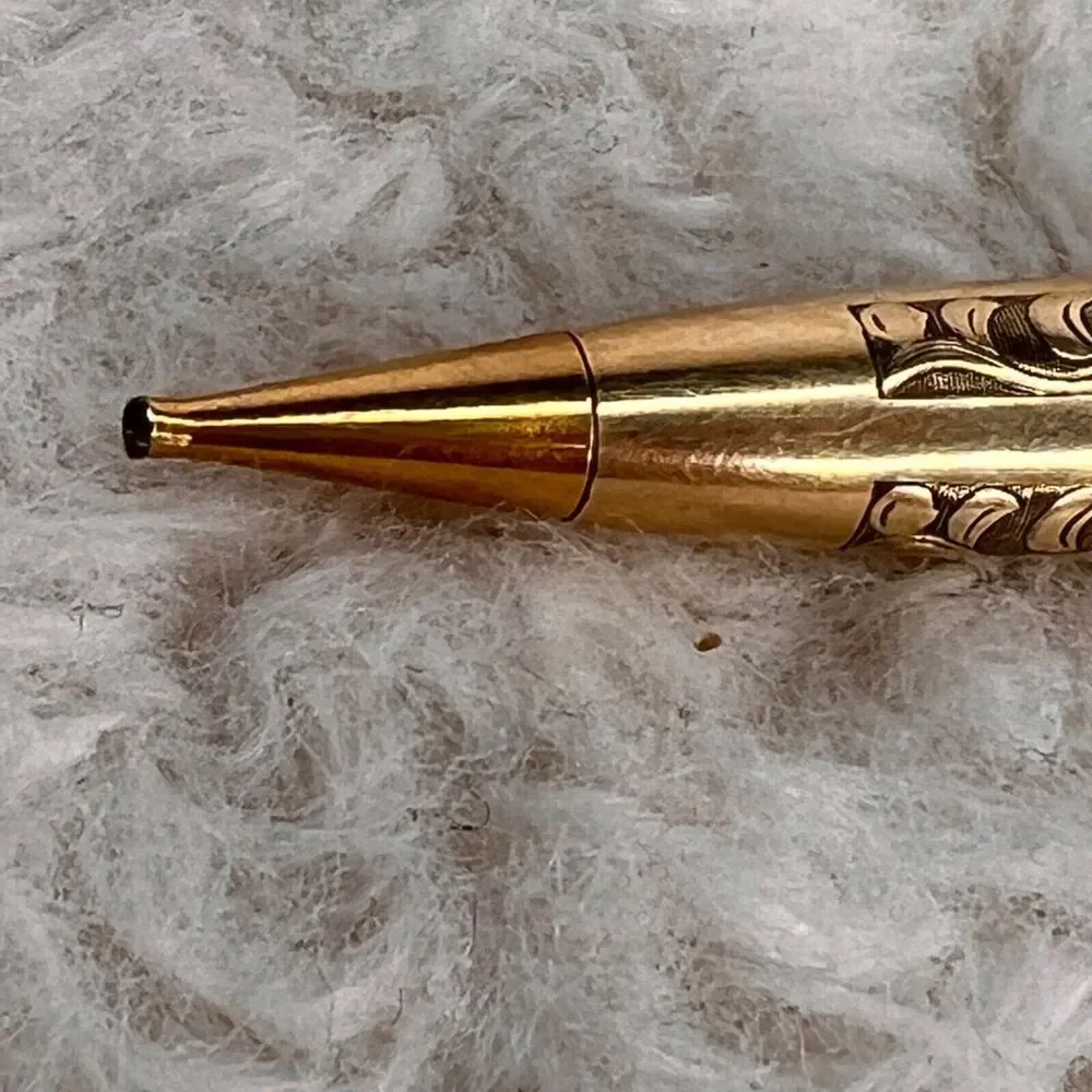 Vintage 70s Sheaffer 12k Imperial Mechanical Pencil Embossed Leaf Motif Gift